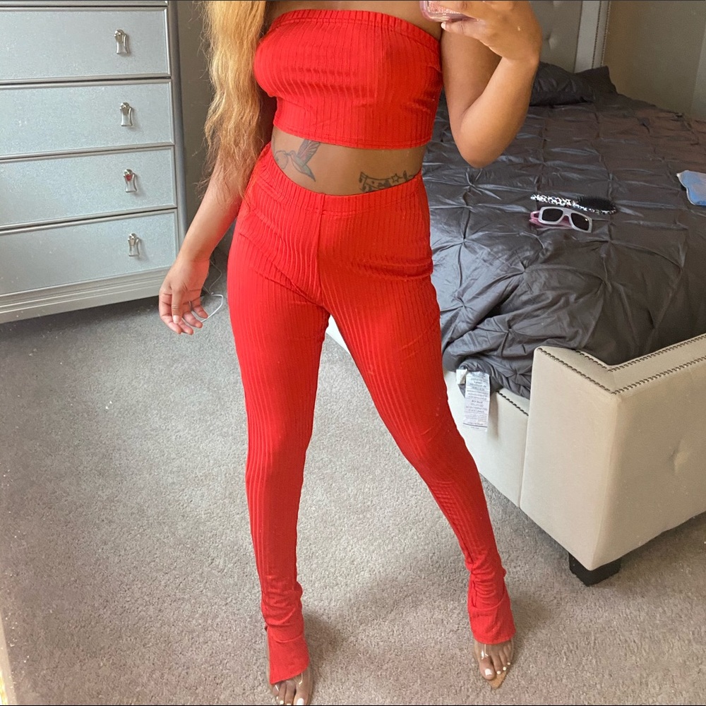 Red hot girl two piece set